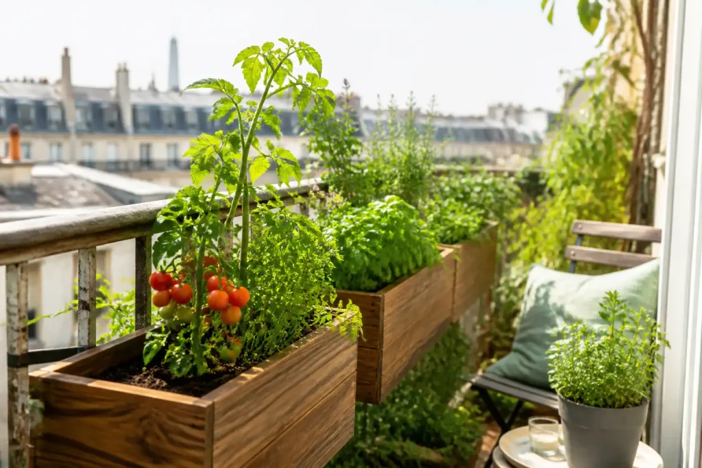Potager sur balcon : bien démarrer avec trois bacs